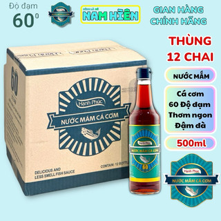  Sỉ Thùng 12 Chai Nước Mắm Cá Cơm Hạnh Phúc Cao Đạm 60 Độ Đạm  DATE MỚI  - Chai 500ml 