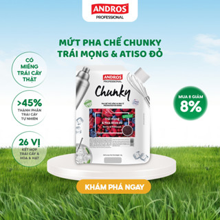 Mứt Pha Chế Trái mọng & Hoa Atiso đỏ - Có miếng trái cây thật - Nguyên liệu pha chế - ANDROS CHUNKY - 1kg