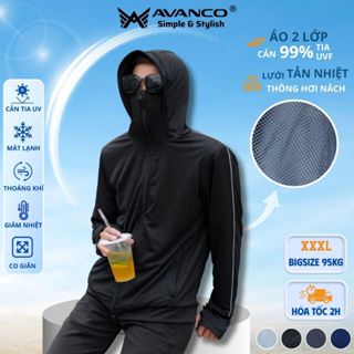 Áo chống nắng nam 2 lớp AV AVANCO cao cấp có lưới tản nhiệt và phối viền tay mẫu mới mùa hè