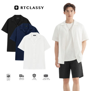 Áo Sơ Mi Cổ Vest RT CLASSY Vải Đũi Thoáng Mát, Sơ Mi Đũi Nam/Nữ Ngắn Tay RT CUBAN SHIRT