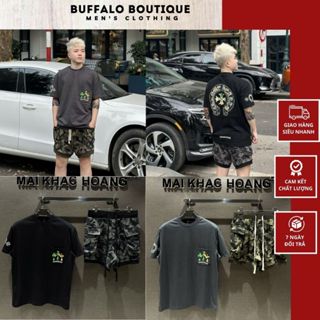 Bộ Quần Áo Nam Chôm Hớt In Hình Thánh Giá Trước Ngực Siêu Chất - Bộ Quần Áo Nam Nữ Crom Hớt In Logo Siêu Nét