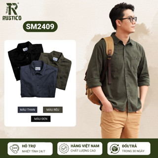 Áo sơ mi nam tay dài The Rustico chất liệu kaki cotton cao cấp thiết kế 2 túi vintage SM2409