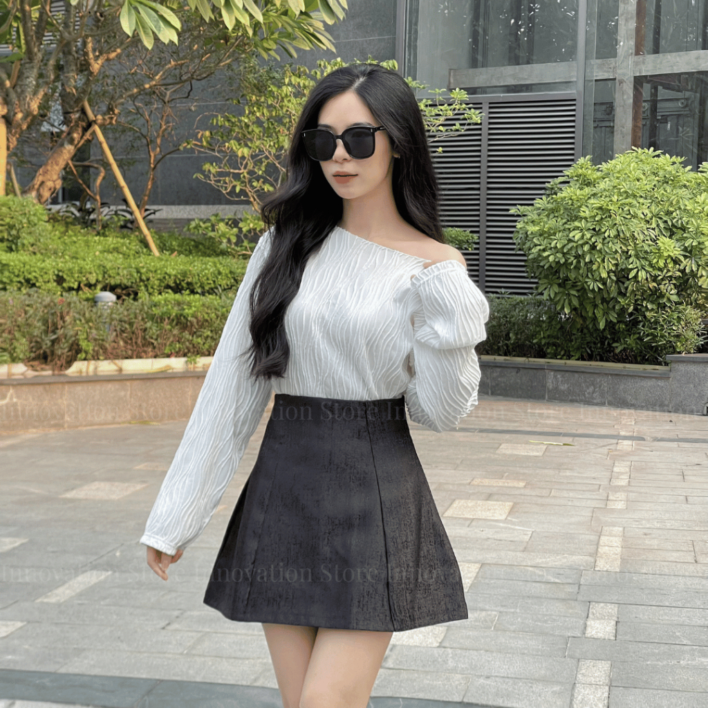 Chân Váy Chữ A, Chân Váy Tafta Dáng Phồng Cạp Cao Có Lót Trong, Màu Đen Trắng, Thiết Kế Sang Chảnh, Tôn Dáng TA-8851 | BigBuy360 - bigbuy360.vn