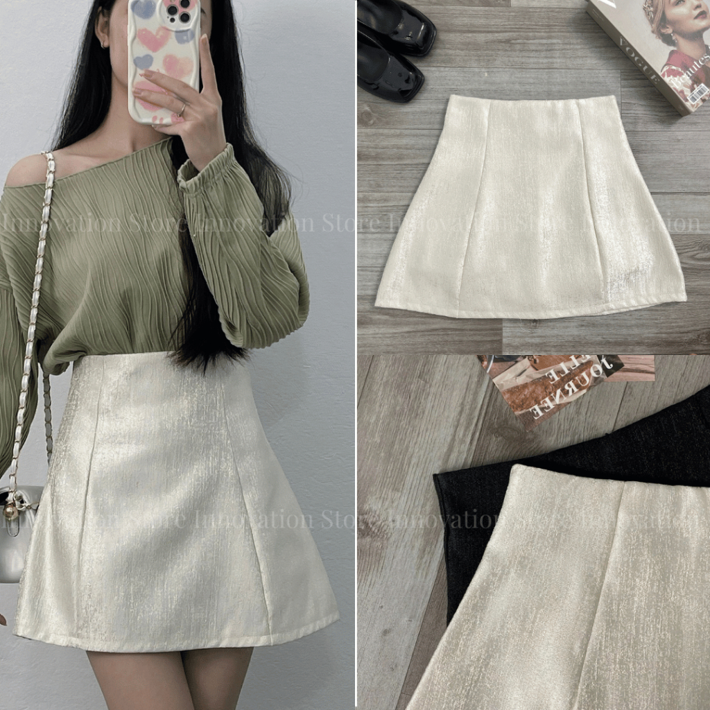 Chân Váy Chữ A, Chân Váy Tafta Dáng Phồng Cạp Cao Có Lót Trong, Màu Đen Trắng, Thiết Kế Sang Chảnh, Tôn Dáng TA-8851 | BigBuy360 - bigbuy360.vn