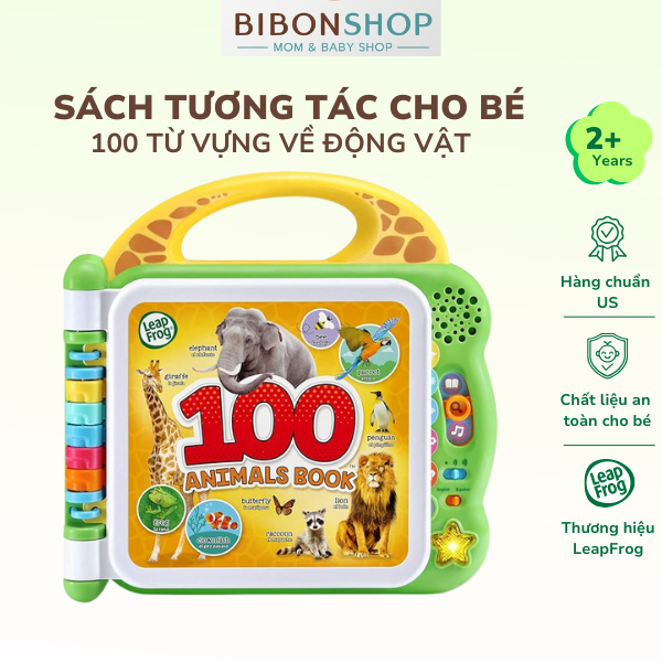 Sách tương tác LeapFrog 100 Animals Book - Khám phá thế giới động vật kỳ thú