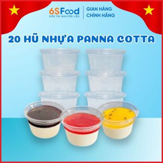 Set 20 Hũ Đựng Panna Cotta Kèm Nắp, Hũ Nhựa Trong Suốt Đựng Nước Sốt, Panna Cotta 6SFOOD