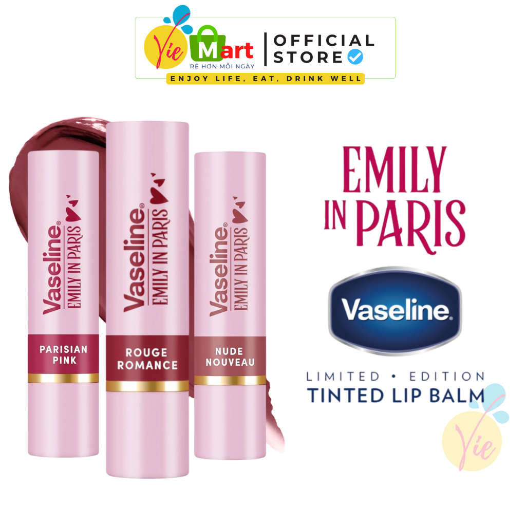 Son Dưỡng VASELINE Emily In Paris Có Màu Làm Mềm & Dưỡng Ẩm Môi 3g