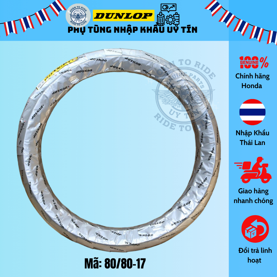 Lốp Xe Dunlop 80/80-17_(TT900) Chính Hãng Nhập Khẩu Thái Lan