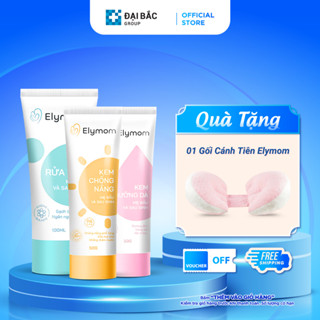 Combo 3 GEL RỬA MẶT, KEM CHỐNG NẮNG, KEM DƯỠNG DA ELYMOM dành cho mẹ bầu và sau sinh dưỡng da