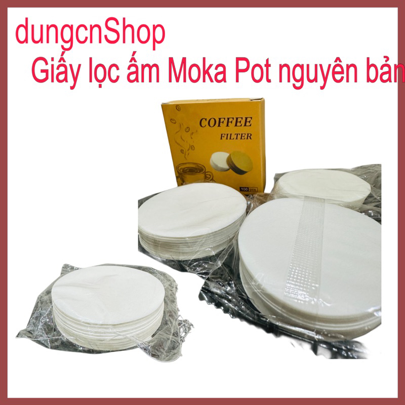 Giấy lọc cho ấm Moka Pot, 100 cái/gói, màu trắng loại cao cấp dành cho ấm Moka - Xay Cà Phê