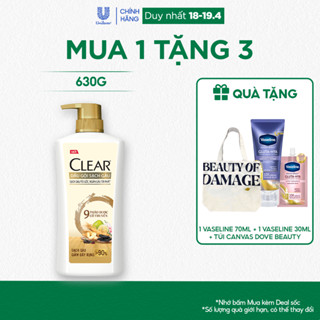 Dầu Gội CLEAR 9 Thảo Dược Cổ Truyền Sạch Gàu Giảm Gãy Rụng 630G