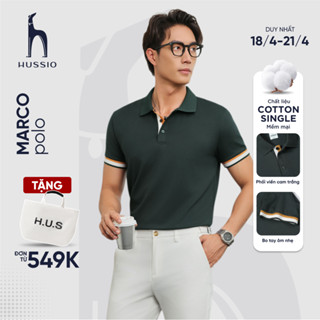 Áo polo nam MARCO vải thun cotton dày dặn, co dãn tốt, đứng form, thoáng mát - HUSSIO