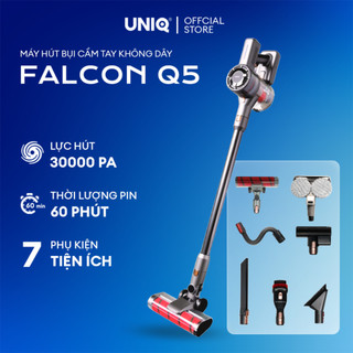   HỎA TỐC  Máy Hút Bụi Không Dây Cầm Tay Cao Cấp UNIQ Falcon Q5 Động Cơ BLDC Mạnh Bền Êm Pin Sạc Giường Đệm Nệm 