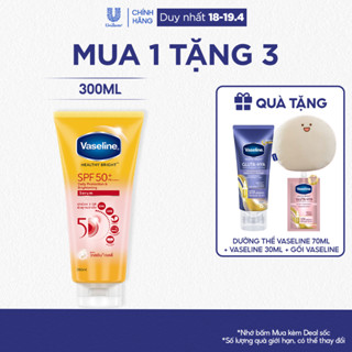 Chống nắng cơ thể Vaseline 50x bảo vệ da với SPF 50+ PA++++ giúp da sáng hơn gấp 2X 300ml