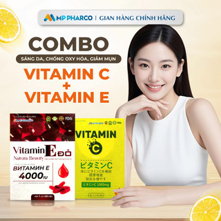 Combo 2 hộp- VItamin C + E  MP PHARMA  -Hỗ trợ Sáng Da chống lão hóa giúp chống oxy hóa-Hộp 60 viên 