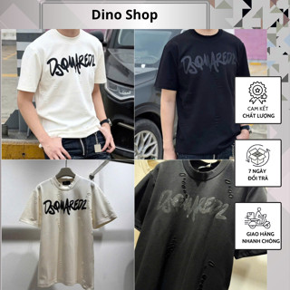  Áo Phông Nam DSQ In Chữ Ngực Phối Rách Cực Đẹp - Áo Phông Nam Nữ DSQ Cao Cấp 