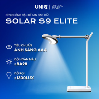 Đèn led để bàn làm việc cao cấp UNIQ Solar S9 Elite đèn học đọc sách chống cận thị đồng hồ pomodoro CRI độ hoàn màu Ra98