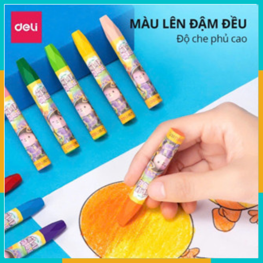 Bút sáp dầu học sinh Deli - 12 /18 /24 /36 màu - 1 hộp - 6961/ 6962/ 6963 /6964