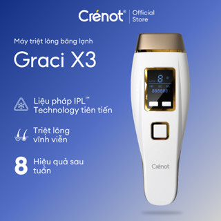 Máy triệt lông vĩnh viễn Crenot Graci X3 băng lạnh trẻ hóa da mini cầm tay nách vùng kín bikini chân IPL tại nhà