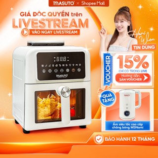 Nồi Chiên Không Dầu Masuto MSKing 6L-1700W 2 Tầng Đốt, Nồi Chiên Hơi Nước Phun Sương Vỏ Thép Cacbon 100%