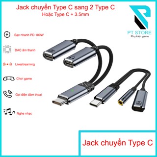 Jack chuyển đổi từ đầu Type C sang Type C + Type C hoặc Type C + 3.5mm - DAC âm thanh - Livestream - Chơi game