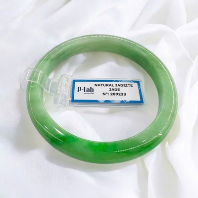 Vòng Cẩm Thạch Xanh Lý Nhạt Ni 56 Kèm Kiểm Định Mã 289233 - Ngọc Trai Trường Thịnh