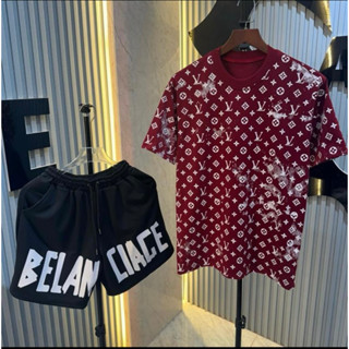 Bộ Đồ Nam Cộc Tay hoạ tiết Lờ Vê To Mặc Hè In Hoạ Tiết  Lờ Vê To Chéo Thân Quần Gió Siêu Cấp Cho Các Boy Phố HOT