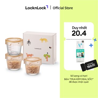 Hộp đựng thức ăn cho bé Lock&Lock baby food container 280ml bằng thủy tinh borosilicate và nhựa tritan LLG542S3IVY