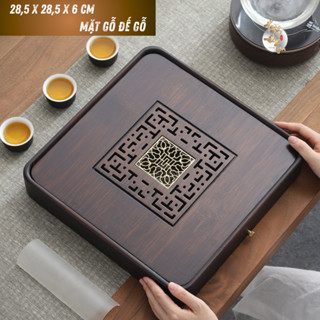 Bàn Uống Trà Khay Gỗ Đựng Ấm Chén Trà Đạo Dụng Cụ Đồ Pha Chè Nhiều Kích Thước Kèm Khay Cao Cấp