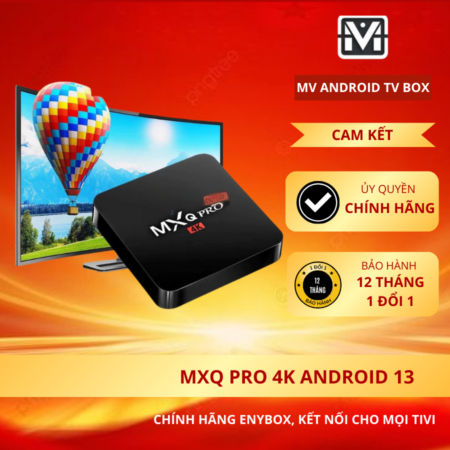 MXQ PRO 4K chính hãng ENYBOX, kết nối cho tất cả TV, RAM 16+128 Android 13 giá sỉ