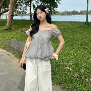 (PB.HAVANA) Áo kiểu ARI babydoll, chất voan tơ mỏng nhẹ, phối cúc AO490