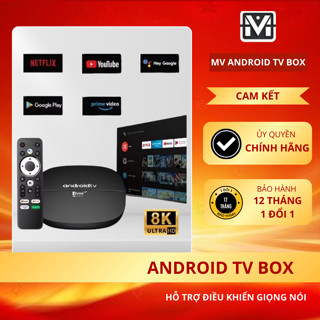 [GIÁ TỐT NHẤT] Android Tivi Box, TV Box Android 14 Ram 16GB+256GB hỗ trợ giọng nói