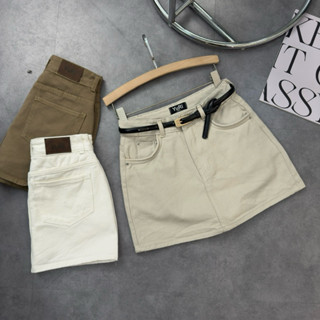 YURI JEANS - Chân Váy Jean Nữ May Viền Túi Cuốn