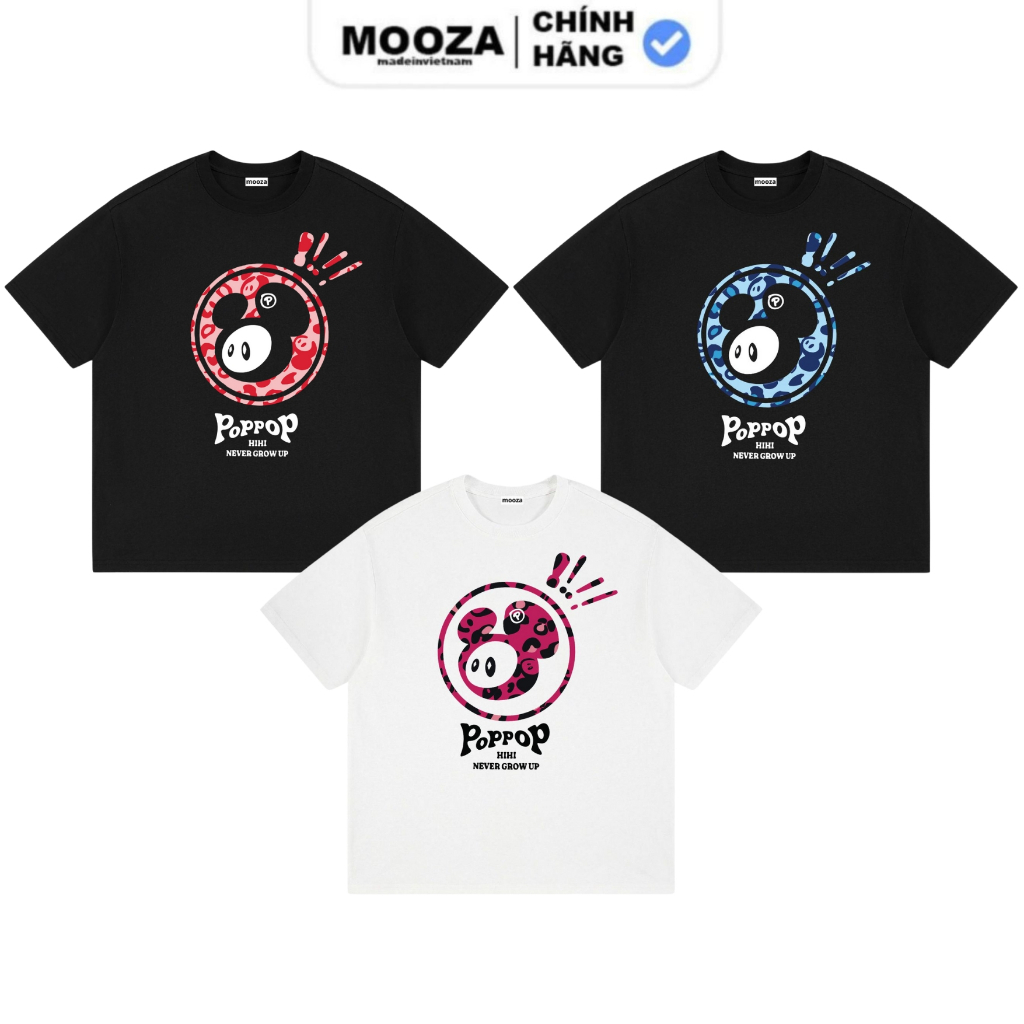 Áo Thun Poppop Local Brand MOOZA Phông Unisex 100% cotton Form rộng Premium /Poppop