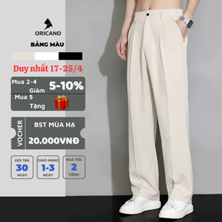 Quần Tây Nam Cao Cấp ORICANO Quần Âu Nam Kiểu Ống Rộng Vải Dày Dặn Co Giãn Nhẹ Phong Cách Hàn Quốc Dễ Phối Đồ Hottren
