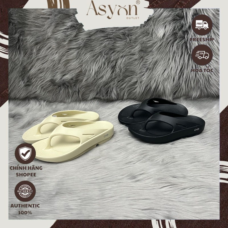 (Auth) Dép Kẹp Xỏ Ngón Oofos Cao Su Đúc Nguyên Đôi Siêu Êm Chân Siêu Nhẹ Bền Màu Bone Đen Navy Chính