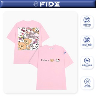 Áo thun FIDE Hello Kitty phông unisex form rộng local brand nam nữ cổ tròn oversize - AT163