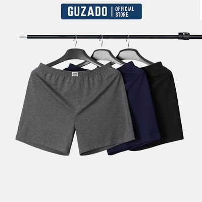 COMBO 3 Quần Đùi Nam Mặc Nhà GUZADO, Chất Thun Cotton Mềm Thoáng, Siêu Co Giãn, Form Thoải Mái CB3GDN01