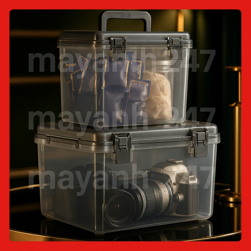 Hộp chống ẩm máy ảnh cao cấp chuyên dụng Uteki tặng hạt,free lót hộp