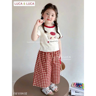 Bộ Hello Kitty quần caro đỏ