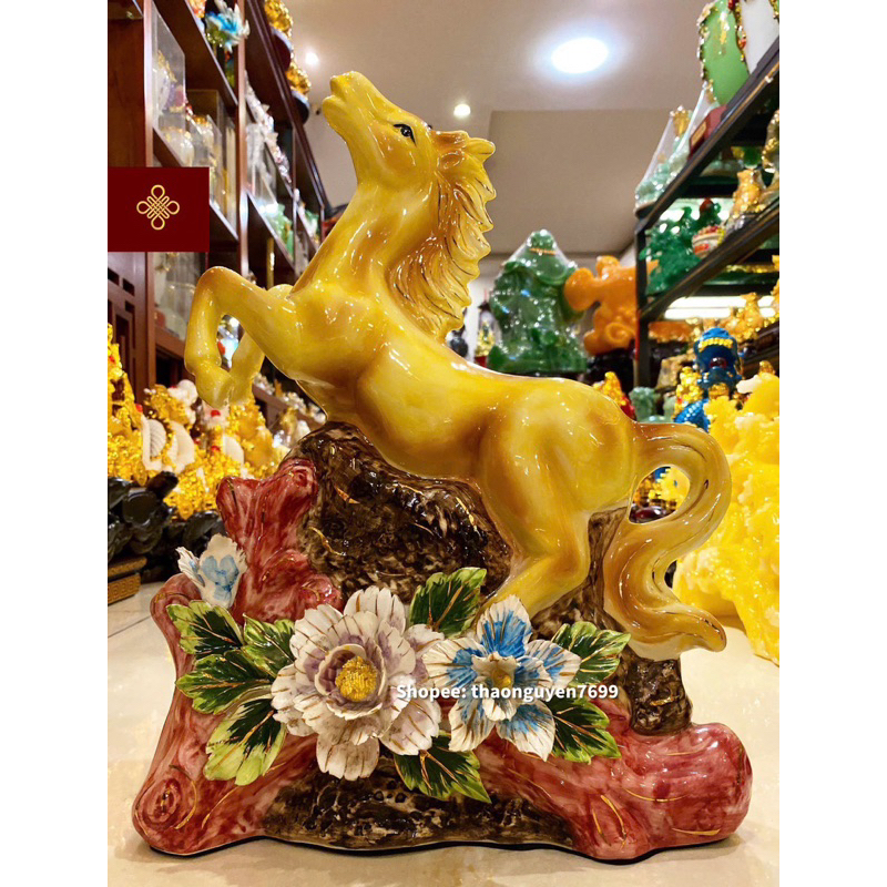 Tượng Ngựa sứ Phong Thuỷ (cao 43 dài 32 rộng 13)