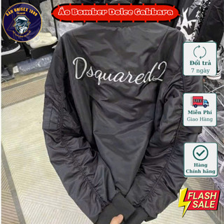  Áo Bomber Nam DSQ Tag Ngực Thêu Gió Ngực Lưng Chất Liệu Mềm Mịn  Khoá Zip 