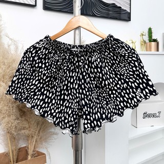 Bigsize (71-85kg)⭐️ Quần đùi thun xòe họa tiết cho nữ mặc nhà mặc ngủ thoải mái
