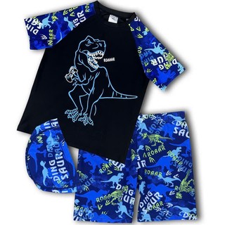  Bộ bơi bé trai kèm mũ Antitkids fashion khủng long roar QC cao cấp chống nắng nhanh khô size 20-50kg 