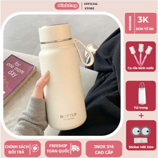 Bình giữ nhiệt BOTTLE PINKCUPS 650ML/850ML dễ thương inox 316 cao cấp không gỉ kèm cốc giữ nhiệt nóng lạnh đến 12H