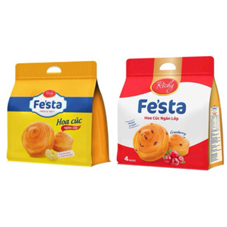 BÁNH MÌ HOA CÚC NGÀN LỚP FE’STA RICHY 120G (4 CHIẾC)/ BÁNH HOA CÚC NGHÌN LỚP/ RICHY FESTA VIỆT QUẤT