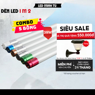 [GIAO HOẢ TỐC] ComBo 5 Bóng đèn led tuýp 1m2-0,6m công suất 12W-22W-25W-32W-38W ánh sáng trắng