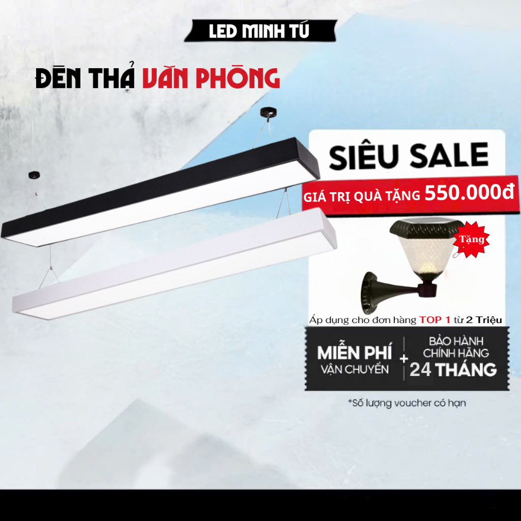 [ Giao Hoả Tốc] Đèn thả văn phòng cao cấp 1,2m 36w bản 70mm, 100mm 200mm 300mm