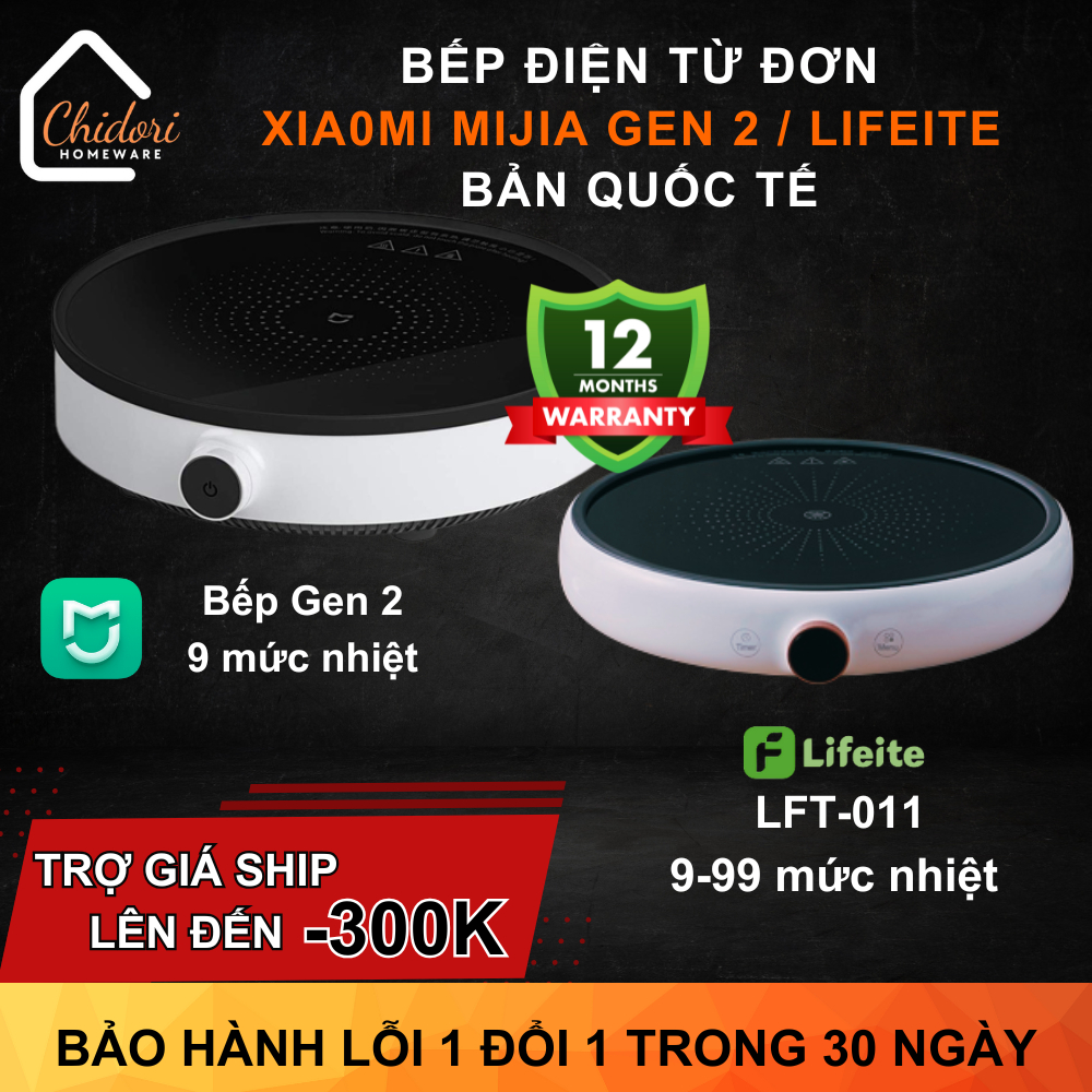 [HCM Hỏa tốc 2h] Bếp điện từ Mijia Gen 2 /Lifeite 9 -99 mức kết nối App Mihome - Bản quốc tế