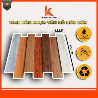  10m2 sàn nhựa giả gỗ bóc sán có sẵn keo kt 15*91cm 1 tấm 